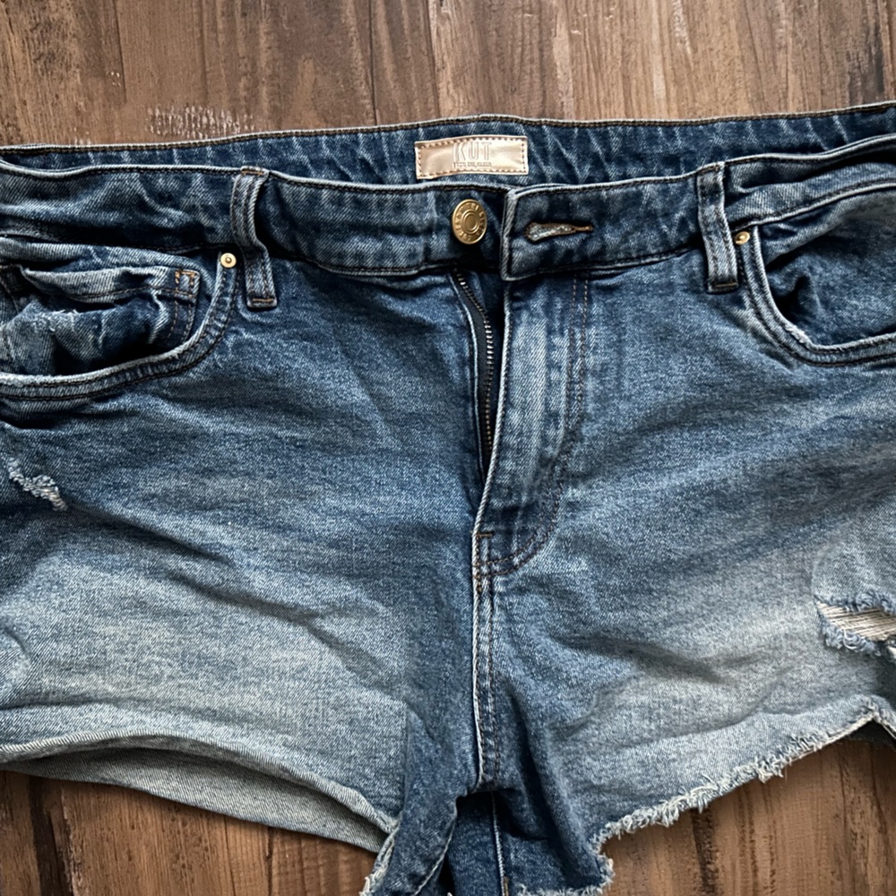 Kut from the Kloth Blue Denim Cutoff Shorts